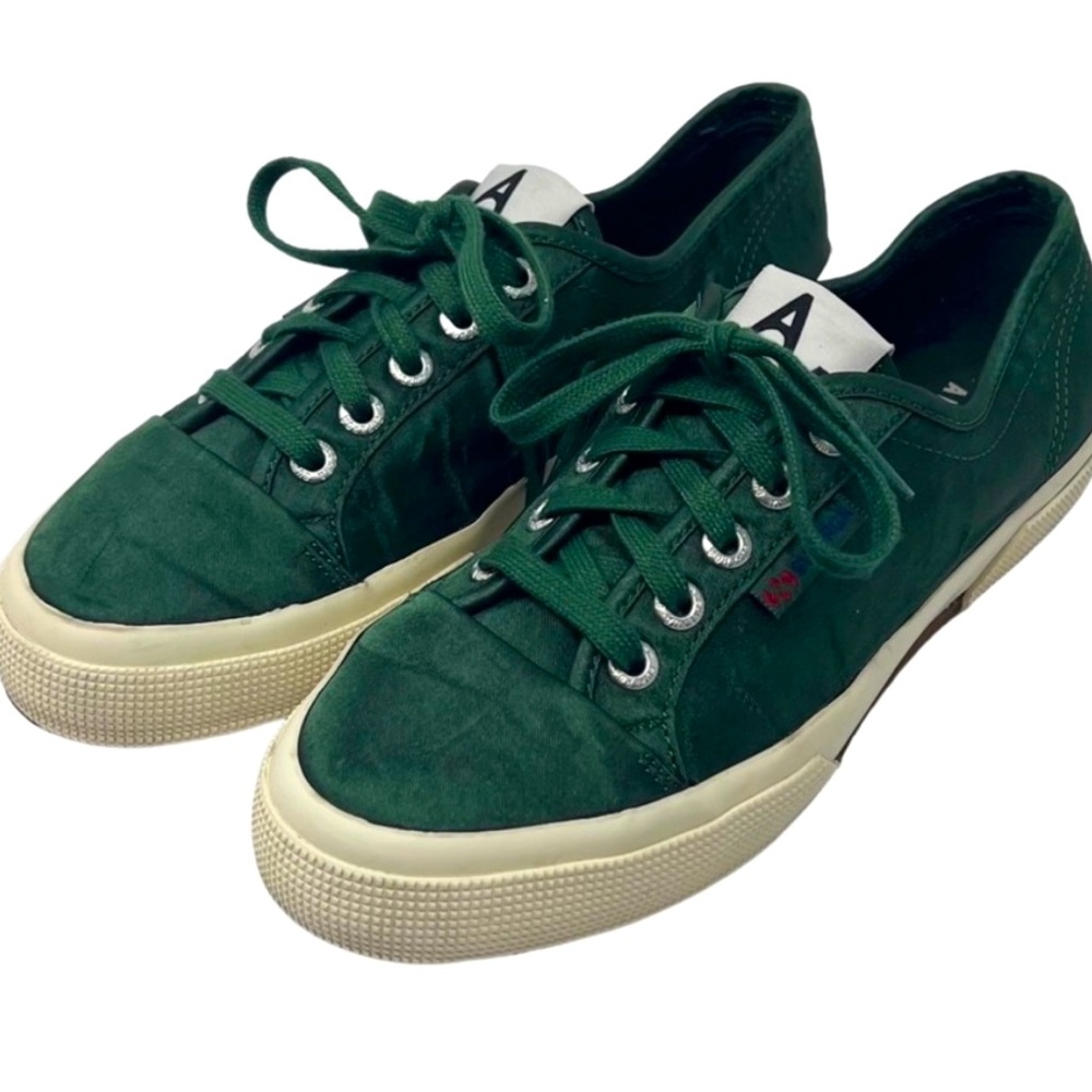 Superga x Alexa Chung Sneakers Size 7.5 Green Satin